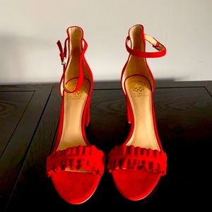 Vince Camuto Red Suede Strappy Sandals- size 11